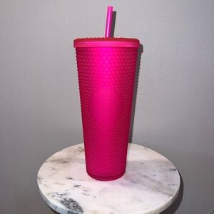 Starbucks Hot Pink matte soft touch Textured Tumbler 24oz